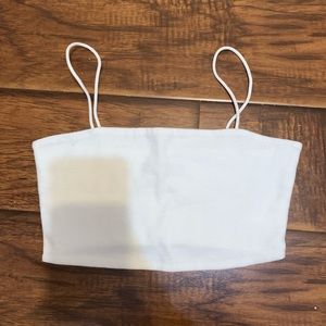 Cropped white camisole tank top